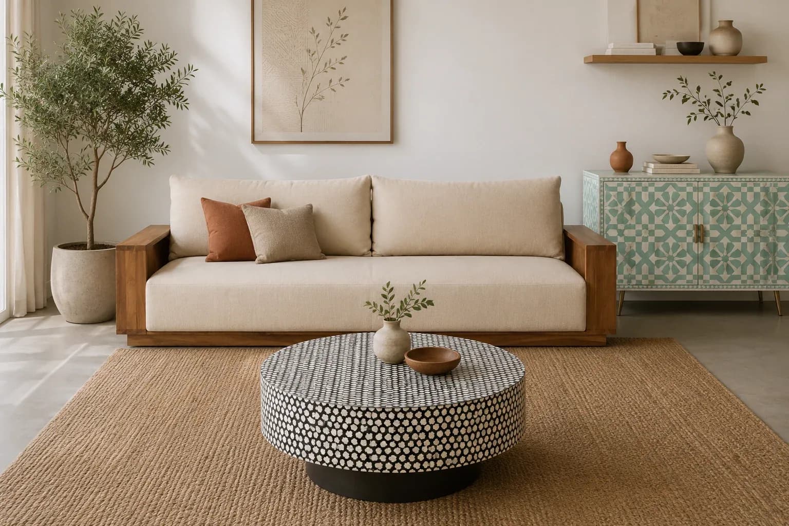 Japandi living room style example